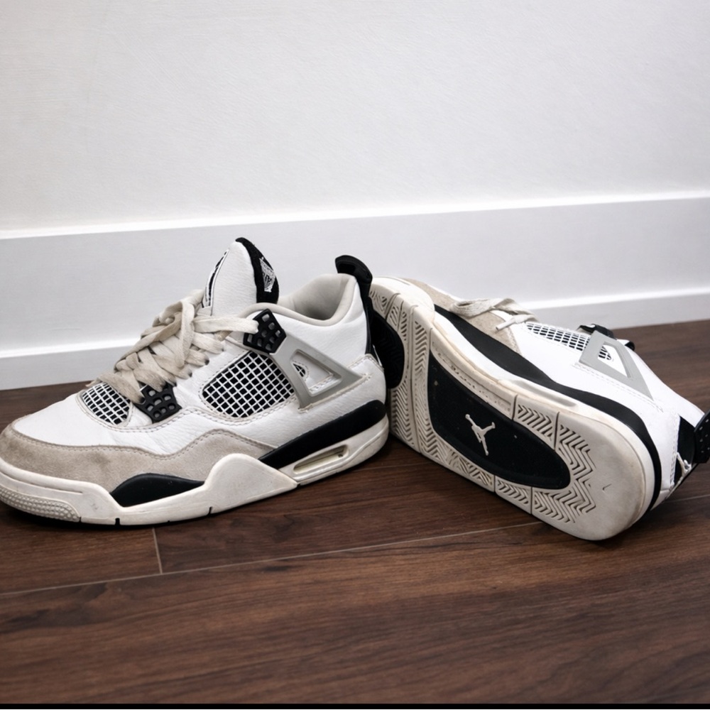 Jordan 4s White and Gray Sneakers